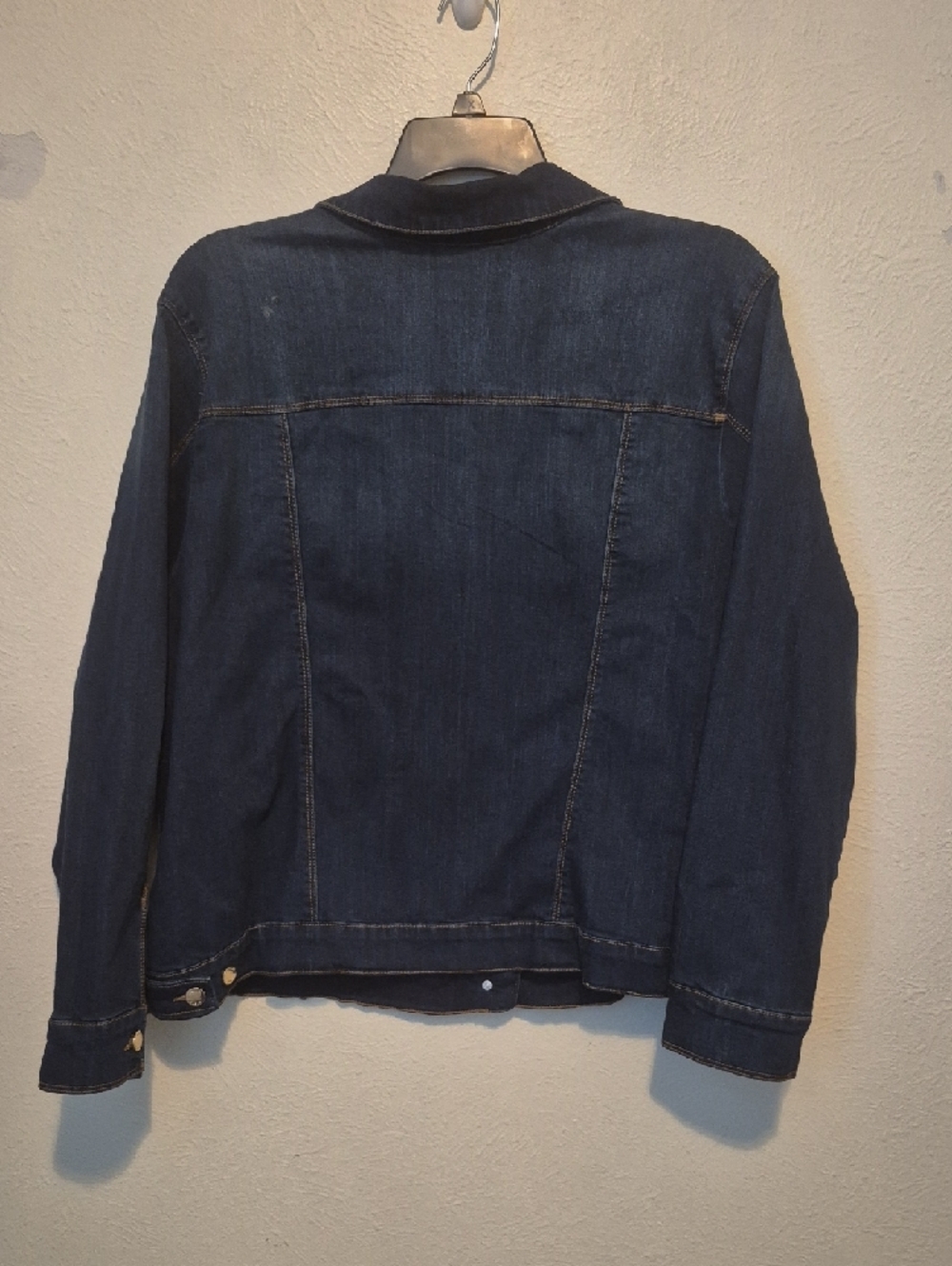 Anne Klein Indigo Denim Jacket with Contrast Stitching - Picture 4 of 5